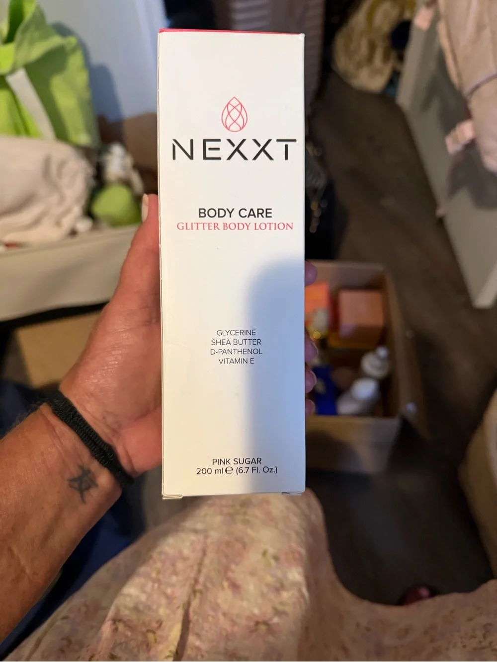 NEXXT Pink Sugar Glitter Body Lotion - Hydrating Women's Moisturizer